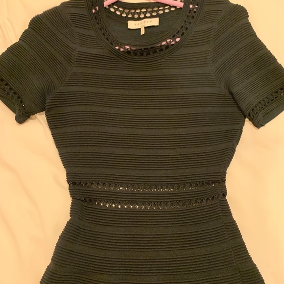 Sandro Army Green jersey dress - Picture 3 of 4